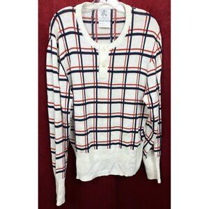 Sz BB5 XL Black Fleece Mercerized Cotton Henley Sweater Windowpane Thom Browne